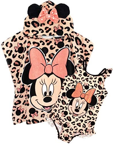 Disney Badeanzug & Kapuzenhandtuch-Poncho-Set Minnie Mouse Girl 18-24 Monate