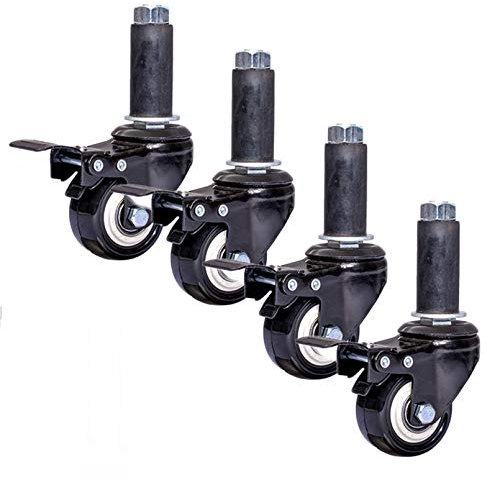 X1NGFU Runde Röhre Lenkrollen mit Bremsen,2-Zoll-Doppellagerrolle,Expansionsrohr-Lenkrollen,Leise und Verschleißfest, für Konsole,Werkbankverpackung,Tischgestell,4 Stück