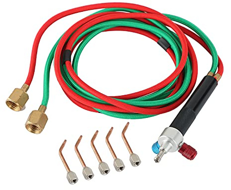 FLKQC Mini lampe torche à gaz pour bijoux | 5 pointes de soudure pour bouteilles d'oxygène, acétylène pour bijoutier