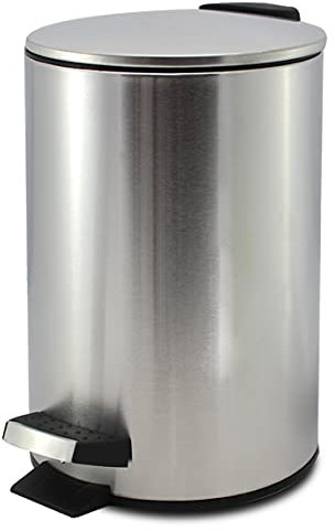 GREATOOL Cubo de Basura con Pedal, 3L, Acero Inoxidable, Papelera Cubo Basura (3 Litros, Plata)