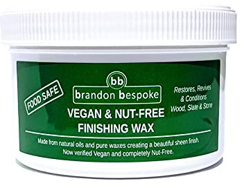 Vegan & Nut Free Wood Wax - Chopping Board Wax - 350ml - Wax Finishing Treatment - Brandon Bespoke - for Wood Slate & Stone (350ml)