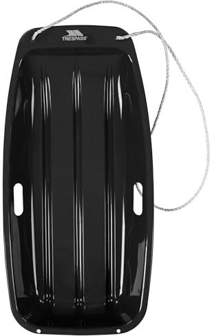 Trespass Icepop Schlitten mit Seitengriffen und Zugseil 41 cm x 88 cm x 14 cm, Schwarz
