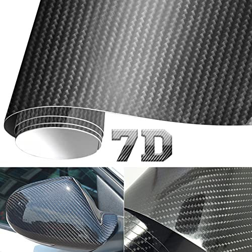 OPSLEA 7D Auto Folie, Carbon Folie Auto, Selbstklebende Kohlefaser Vinylfolie 152cm x 30cm, Wasserdichter,DIY Dekoration für Computer, Motorrad, Möbel, Smartphone