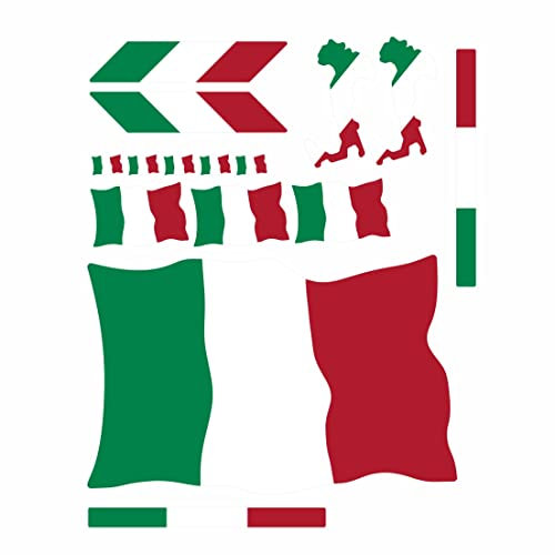 BIKE-label Adesivi bandiera nazionale 2D Italia Varie Forme per Auto Moto Porta Camper Sticker X400041