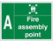 VSafety Fire Assembly Point w/Family – A -800 x 600 mm Classe RA1 Réfléchissant Composite Aluminium 3 mm avec panneau de sécurité revêtement anti-graffiti
