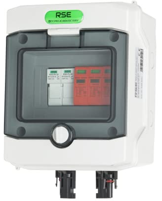 RSE SOLAR ANSCHLUSSKASTEN IP65 PHOTOVOLTAIK AC DC 1-2-STRINGS ÜBERSPANNUNGSSCHUTZ Varianten, 1. DC 1-String 6 PLE T2 1000V