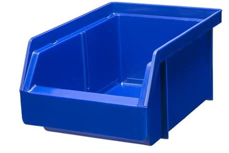 Generisch Lagerboxen Lagersichtbehälter Stapelboxen Sichtboxen Sichtlagerkästen Werkstatt Keller Garage Kleinteile Aufbewahrung Farbe und Größe wählbar Made in Germany (Blau, 50 x 30,5 x 18,5 cm)