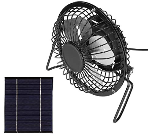 WOOXGEHM Ventilador Solar, Ventilador con Energía Solar de 2.5W 5V, Alta Eficiencia, Ventilador de Panel Solar USB de Rendimiento Estable, USB Ventilador Solar de Silicio Policristalino Portátil