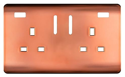 Trendi Switch 2 Gang USB Spare Faceplate for Modern Designer Plug Socket in Copper