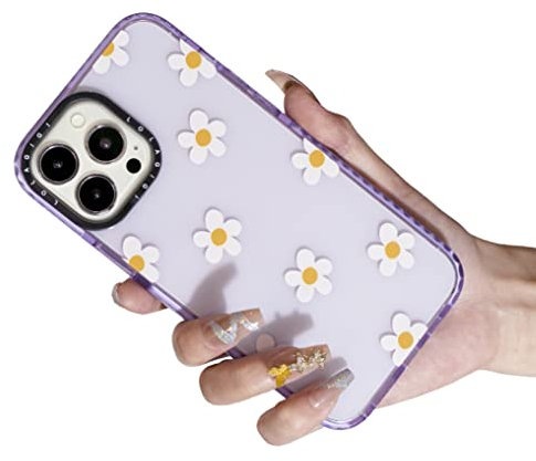 LOLAGIGI for iPhone 11 Pro Case for Women, Cute Daisy hamomile Flowers Print Aesthetic Design Girly Kawaii Pattern for Girls Teens Soft TPU Case Cover for iPhone 11 Pro(6.1), Clear Purple