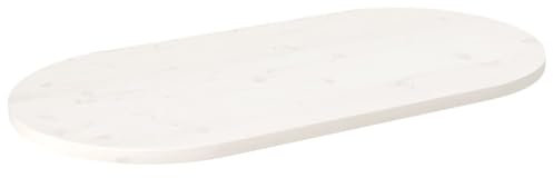 vidaXL Tischplatte, Ersatztischplatte für Couchtisch Beistelltisch Bartisch, Esstischplatte für Restaurants Cafés, Couchtischplatte Holztischplatte Schreibtischplatte, Weiß Massivholz Kiefer Oval