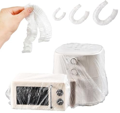 60PCS Clear Kitchen Appliance Covers Thickened Disposable Furniture Dust Cover Dustproof with Elastic for Small Appliance, Oven, Pressure Cooker, Blender, Toaster, Air Fryer, Instant Pot(S, M, L)