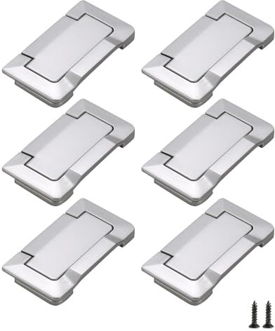 Evionlin Schubladengriffe, flacher Griff, gebürstetes Nickel, 7,6 cm, Lochmitte, 64 mm, für Schrank, Küche, Kommode, Möbel, 6 Stück