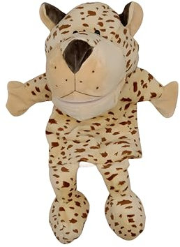 Proumhang Handpuppen mit Vollem Körper für Kinder,Tier Handpuppen Bauernhof Thema Puppets Spielzeug Set,Plüsch Pretend Spielzeug Zoo Friends Puppentheater mit Beweglichem Offenen Mund,35cm,Leopard