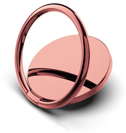 Msagkah Metall Runde Finger Griff Ring, 180° Gefaltet Telefonhalter, Tragbare Handy-Ständer für iPhone, Samsung, Huawei (Roségold)