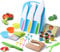 Kids Safe Knife Set for Toddlers Real Cooking - Toddler Knives Sets Kitchen Tools with Gloves Cutting Board Fruit Vegetable Crinkle Cutters