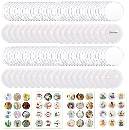 48 Stück Taste Teile für Badge Maker Maschine, 55mm (2.16in) DIY Pin Button Maker Presse Maschine Badge Punch für Kinder drücken mit Taste Teile & Bilder