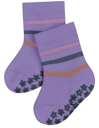 FALKE Unisex Baby Stoppersocken Multi Stripe B Hp Baumwolle rutschhemmende Noppen 1 Paar, Lila Light Lilac 6819, 74-80