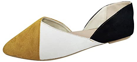 Scarpe Basse Donna Mocassini Donna Estivi Scarpe Basculanti Donna Scarpe Prima Classe Donna Scarpe Antinfortunistica Donna (Yellow, 38)