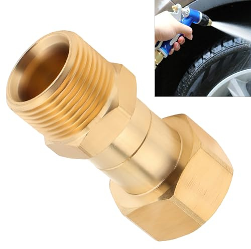2 raccordi girevoli per idropulitrice M22, 14 mm, giunto girevole, in ottone, 360 gradi, 4500 PSI