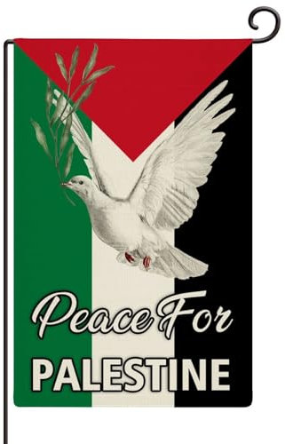 Bandiera verticale a doppia faccia per la pace per la Palestina Bandiera nazionale Regali nautici Bandiere da cortile per esterni in iuta Divertente benvenuto Bandiera da giardino Yard Decorazione