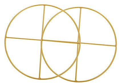 GREENADSCAPE 2St -Reifen DIY Reifenring kreisförmige Bastelreifen Reifenringe basteln wandverkleidung Wand polsterung runde Ringe selber Machen Kranzreifen selber Machen Eisen Golden