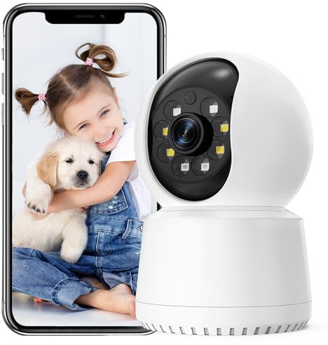 oraolo Telecamera Wifi Interno Senza Fili, Telecamera Interno Casa, Dom Camera, Videocamera Sorveglianza, Visione Notturna, 1080P, 360° Visuale, Audio Bidirezionale, Rilevamento Di Movimento (Bianco)