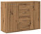 vidaXL Sideboard, Kommode mit 4 Schubladen 2 Türen, Anrichte Schrank für Wohnzimmer, Beistellschrank Mehrzweckschrank, Artisan-Eiche Holzwerkstoff