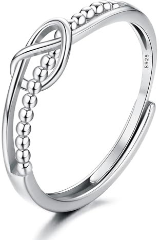 JeweBella 925 Sterling Silver Adjustable Knot Ring for Women - Thumb, Engagement, Promise Ring Jewelry in Silver/Gold/Rose Gold
