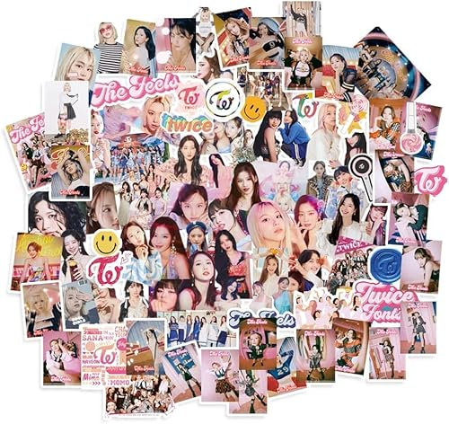 SZTVECFW 93 Stück Twice Sticker Twice The Feels Album Sticker Pack Twicephoto Sticker Ktwice Sticker Set Für Fans Laptop