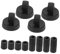Pack of 4 Knob Oven Adapter Replacement Stove Knobs Electric Hob Burner Knobs Stove Burner Knobs Hob Burner Knobs Gas Stove Switch Black