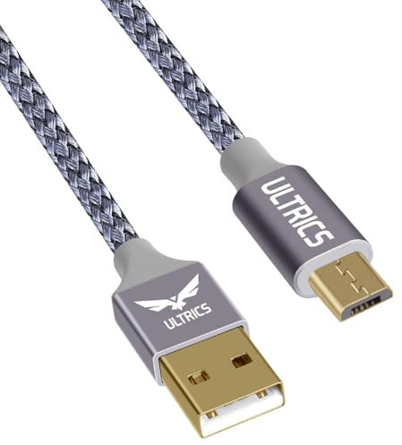 USB to Micro USB Cable 30CM (2 Pack), Android Charger Cable, Nylon Braided Fast Charging Cable, Micro USB Data Sync Cord Compatible with Samsung Galaxy S7 S6 S5 J3 J5 J7, Huawei, Kindle, PS4, Xbox