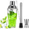 Lot de 4 shakers à cocktail en verre de 400 ml avec verre doseur, mélangeur et presse-purée pour débutants et professionnels