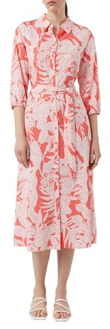 Comma Midikleid aus Viskose mit All-Over-Print und 3/4-Ärmeln