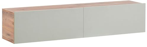 Beliani Mobile porta TV minimalista a parete unità multimediale scaffale portaoggetti verde 140 cm