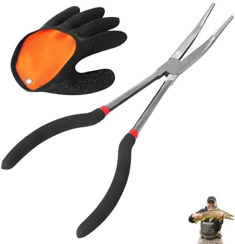 agogue 2 Stück Angelzange und Angelhandschuhe, Angel Zange Ihre Hände Vor Schützen, Hakenlöser Zange für Haushalten, Baugewerbe und in Der Fishing Industrie