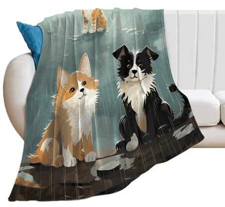 Extra große Flanell-Überwurfdecke, weiche, gemütliche Decken für Frauen, Regen, Katze und Hund, Mikrofaser-Decke für Couch, Bett, Sofa