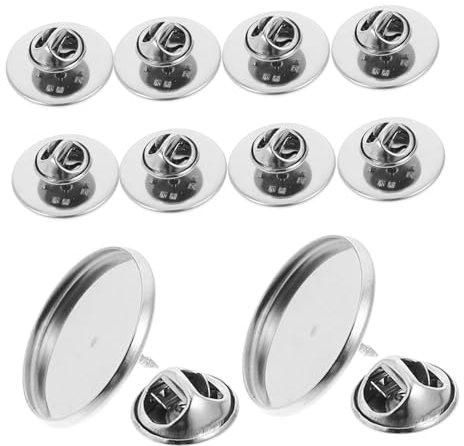 Operitacx 10pièces Pin Backs Acier Pour Supports De Broches Et Badges Accessoires De Fabrication De Bijoux