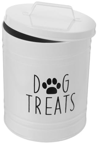 UKCOCO Airtight Dog Food Storage Container with Lid Metal Dog Biscuit Container for Dry Kibble Treat Tin for Pets Space-Saving Kitchen Counter Storage Jar for Owners