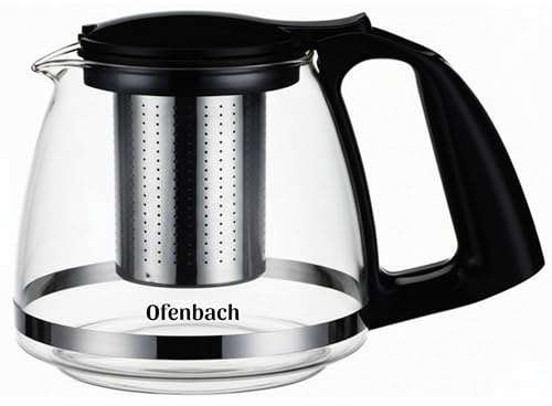 Pichet en VERRE avec infuseur à thé, INFUSEUR à herbes, insert avec infuseur et couvercle - 750 ml (A)