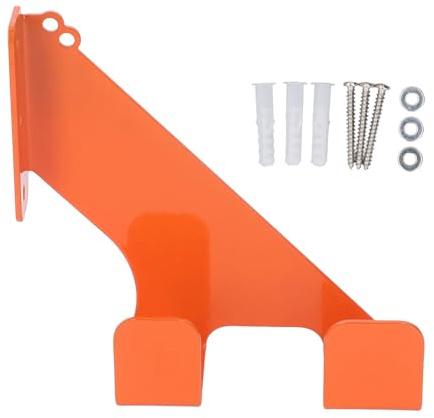 OEBUAFI Heavy Duty Chainsaw Wall Mount Holder Hanger Rack 2 Way Hanging Design Steel Construction with Orange Rubber Coating for Garage Shed Workshop Storage