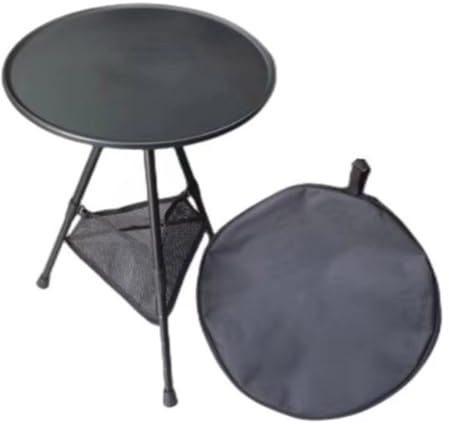 Moliuoly Camping Tisch Aus Aluminium Mit Abnehmbarer Platte, Zweifach Höhenverstellbar Für Outdoor, Picknick Und Reisen, Schwarz