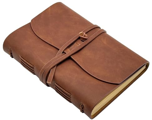 CooLeathor Large Notebook Journal - Genuine Leather Journals for Writing A4 Size Diary 8x10 Inch, Notepad For Women and Man, Gifts,Work,Travel Dark Brown