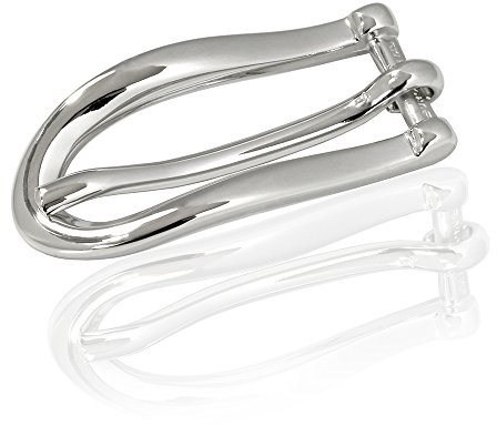 FREDERIC HERMANO Gürtelschnalle Buckle 10mm Metall Silber Poliert - Buckle Slider - Dornschliesse Für Gürtel Mit 1cm Breite - Silberfarben Poliert