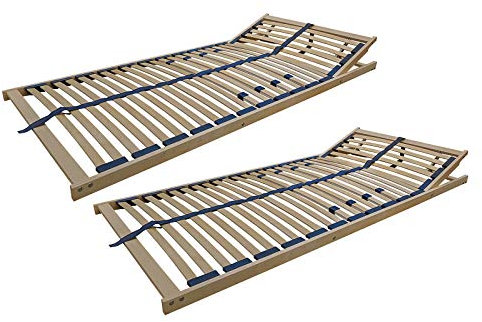 70.32-08 FV DP Federholzrahmen Lattenrost 80x200 cm Kopfteil verstellbar Doppelpack
