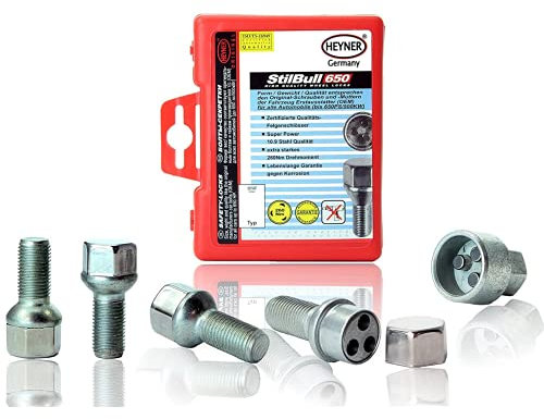 Heyner Locking Wheel Nuts M12x1.5 Fits Saab 9-3 Models 2000 To 2024 Set 4 Locks Alloys Antitheft Protection Bolts I3