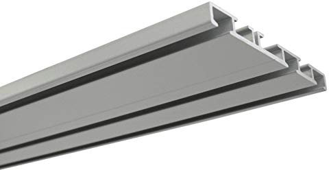 Gardinia Rail en Aluminium pour Rideaux, 3 Voies, 150 cm, Aluminium
