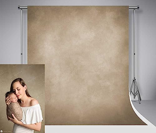 Kate 2,5x2,5m/8x8ft Foto Hintergrund Hellbraun Fotohintergrund Mikrofaser Foto Kulisse für Fotografie Verschwommene abstrakte antiken Hintergrund