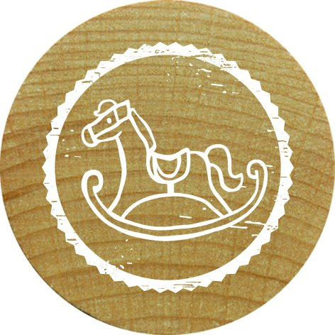 Woodies Stempel Schaukelpferd