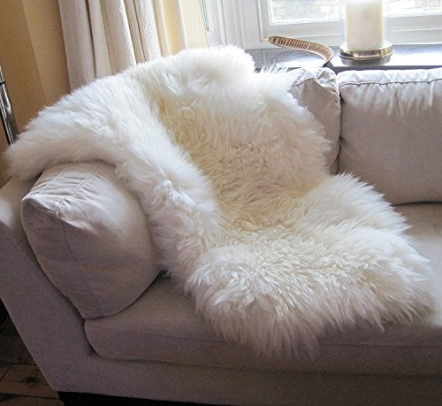 SNUGRUGS Schaffell-Teppich mit extra dicker Wolle, Größe XL (110 x 65 cm)